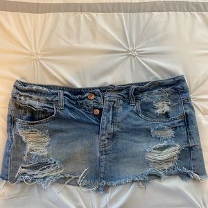 American Eagle Distressed Jean Skirt